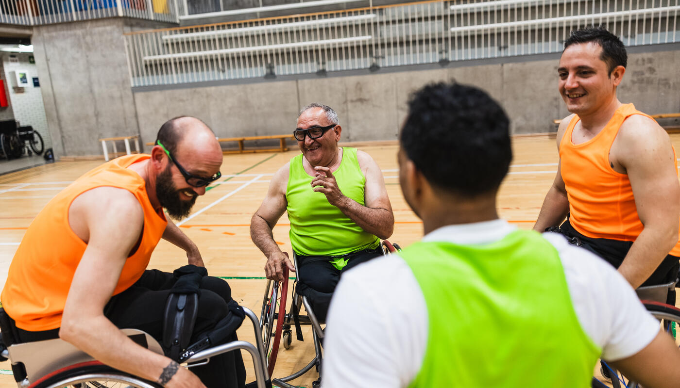 Wheelchair basketball players